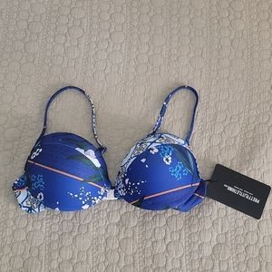 Pretty Little Things Blue Padded Bikini Top US 6
